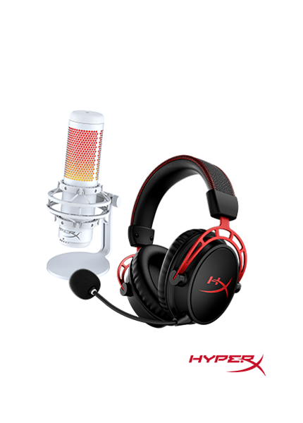 HyperX Cloud Alpha 无线电竞耳机<br>HyperX QoadCast S USB麦克风(白) (共1名)
