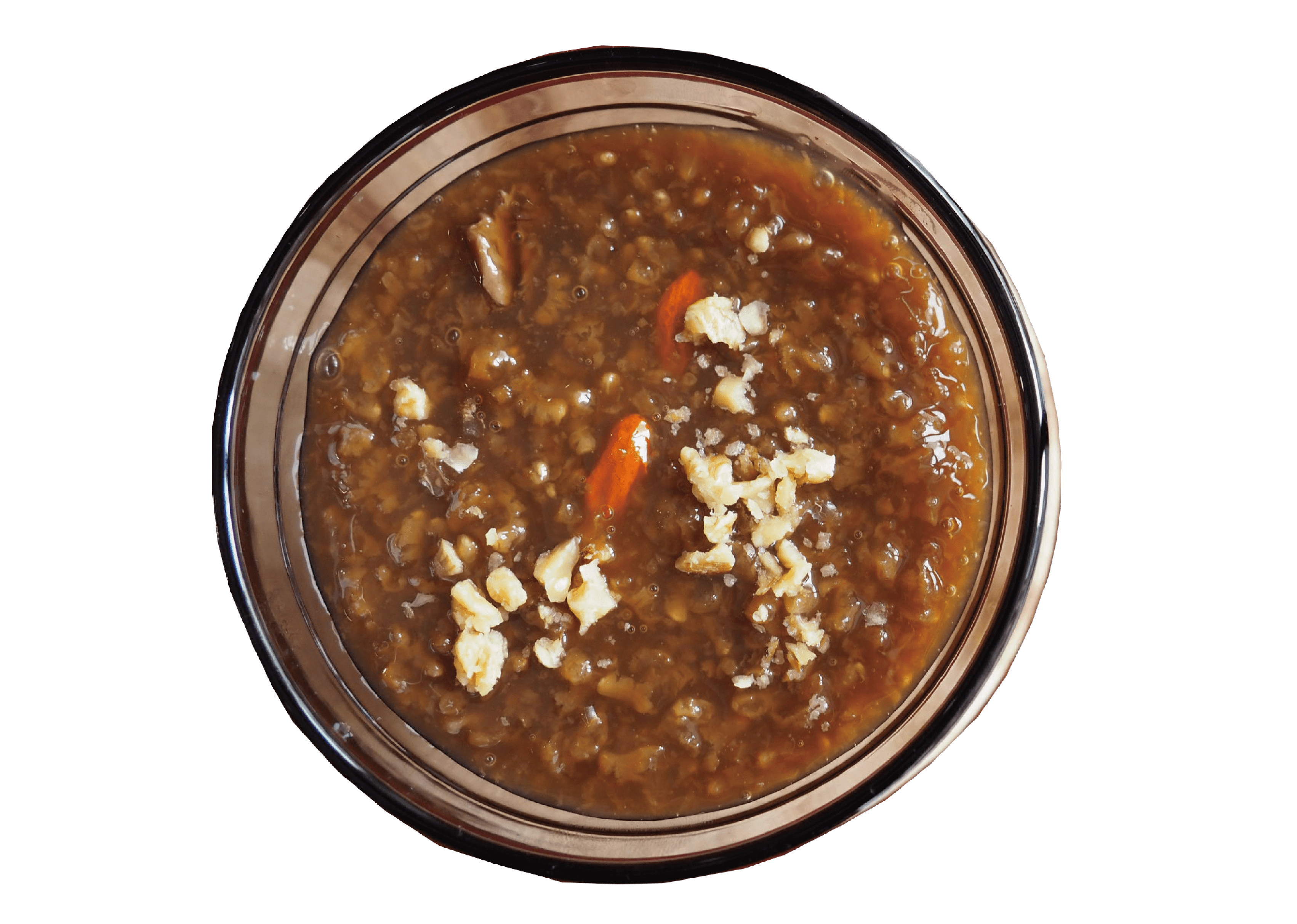 完全不上相黑糖核桃桂圓米糕粥